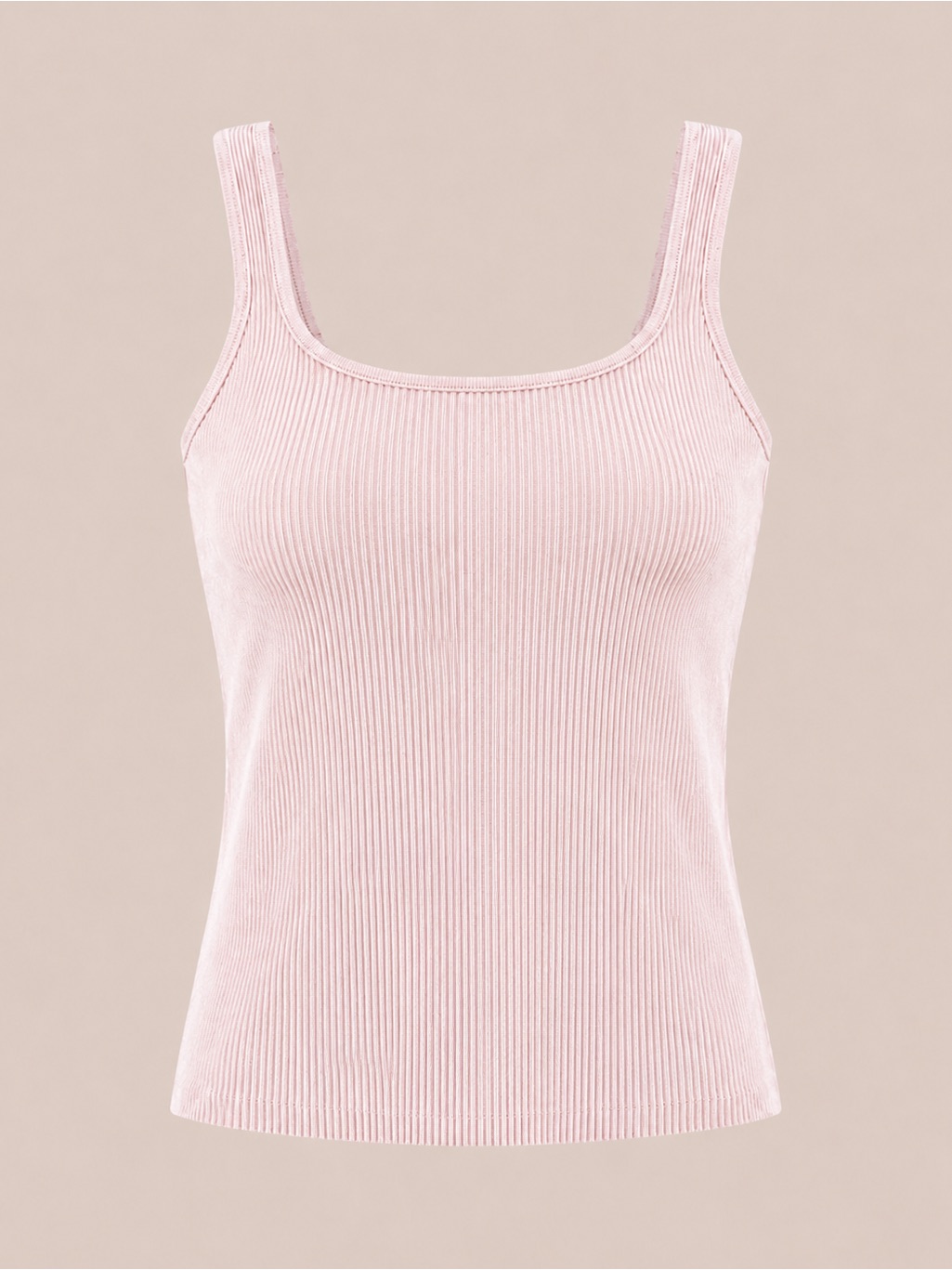 Halogen Blush Pink Ribbed Knit Tank Top Size M